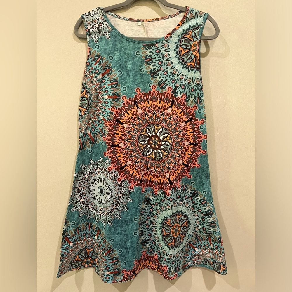 Geometric boho sundress, large